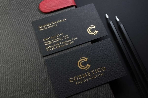 Fantazi Siyah Kağıt - Yaldız Baskı - Cosmetico + Ezme Baskı - Dubleks Sıvama - Cosmetico