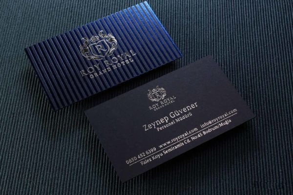 Fantazi Koyu Lacivert Kağıt - Yaldız Baskı - Dubleks Sıvama - Roy Royal
