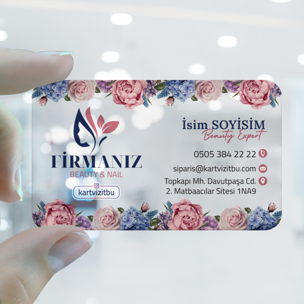 Güzellik Merkezi Şeffaf Kartvizit 0003
