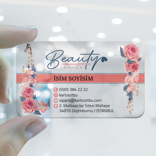 Güzellik Merkezi Şeffaf Kartvizit 0005