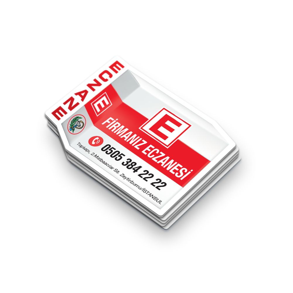 Eczane Magnet 0013 4.8x6.8 cm (Standart Boy) - Tek Yön, Rekli Baskı - 60 Mikron Mıknatıs - 1000 Adet