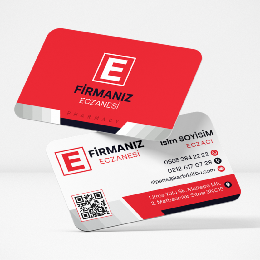 Modern Geometrik Detaylı Kurumsal Eczane Kartviziti