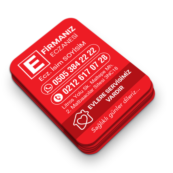 Evlere Servis Baskılı Eczane Magneti - Paket Servis Özellikli
