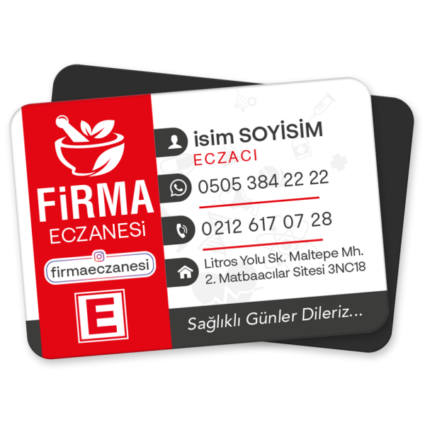 Havan ve Tokmak Logolu Klasik Eczane Magneti - Kurumsal Tasarım