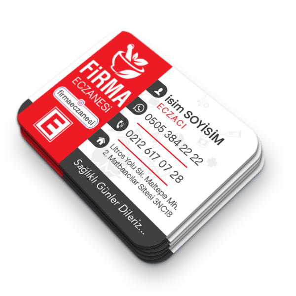 Havan ve Tokmak Logolu Klasik Eczane Magneti - Kurumsal Tasarım