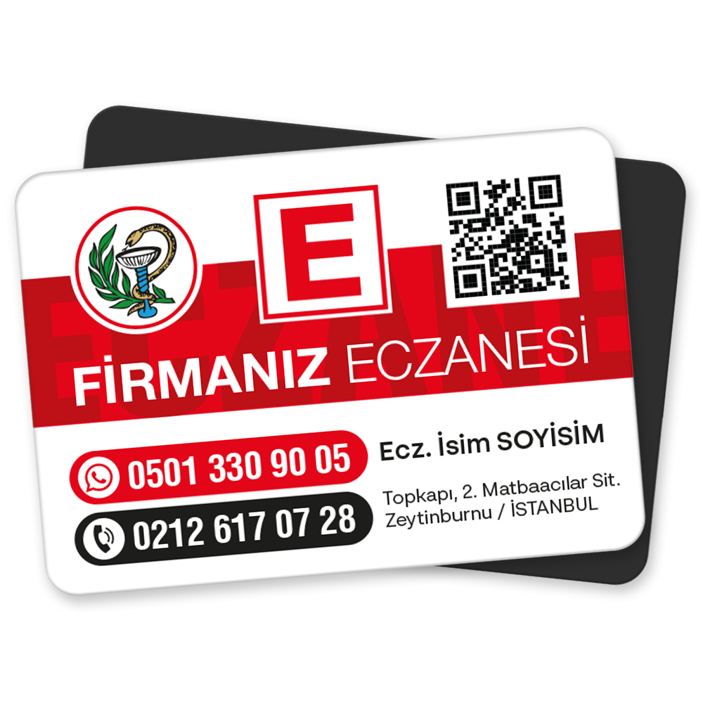 Havan Sembollü ve QR Kodlu Hibrit Eczane Magneti