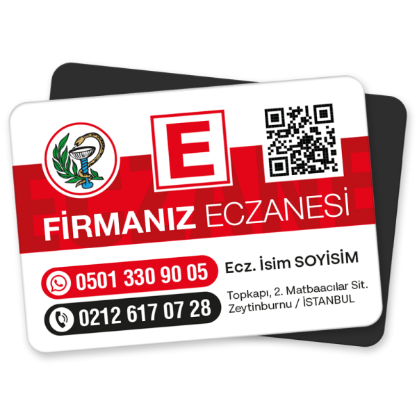 Havan Sembollü ve QR Kodlu Hibrit Eczane Magneti