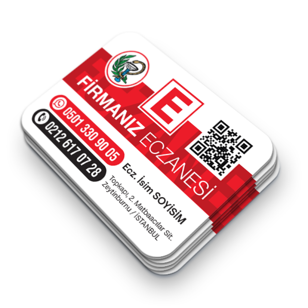 Havan Sembollü ve QR Kodlu Hibrit Eczane Magneti